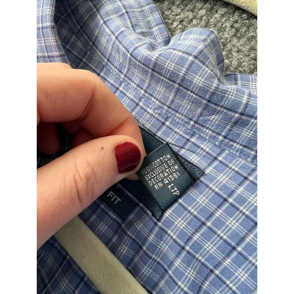 Ralph Lauren Shirt Mens 3XB Blue Big Classic Fit Plaid Button Down Cotton Preppy